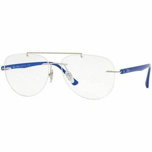 Ray-Ban Aviator Eyeglasses Silver W/Demo Lens